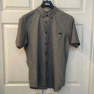 Oakley Grey Short Sleeve Button Down, Medium